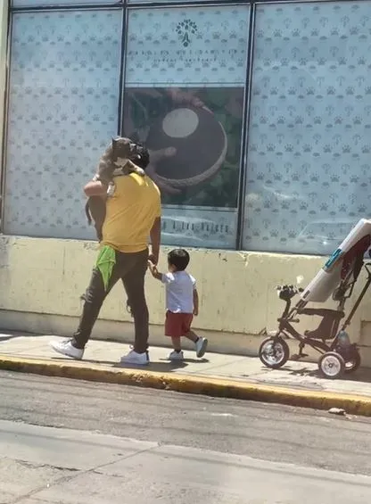 viral video of father carrying dog instead of child sparks debate 2368