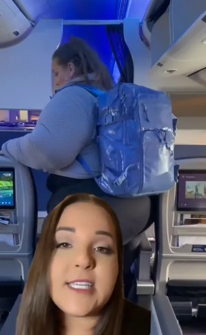 plus-sized passenger struggles with airplane bathroom due to narrow aisles 4207