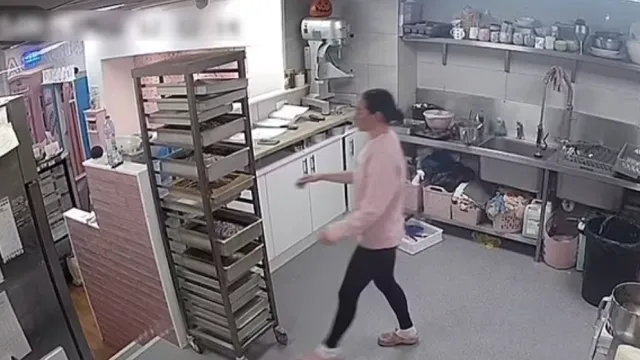 baker ruins day of work as crocs get stuck in cake trolley 6710