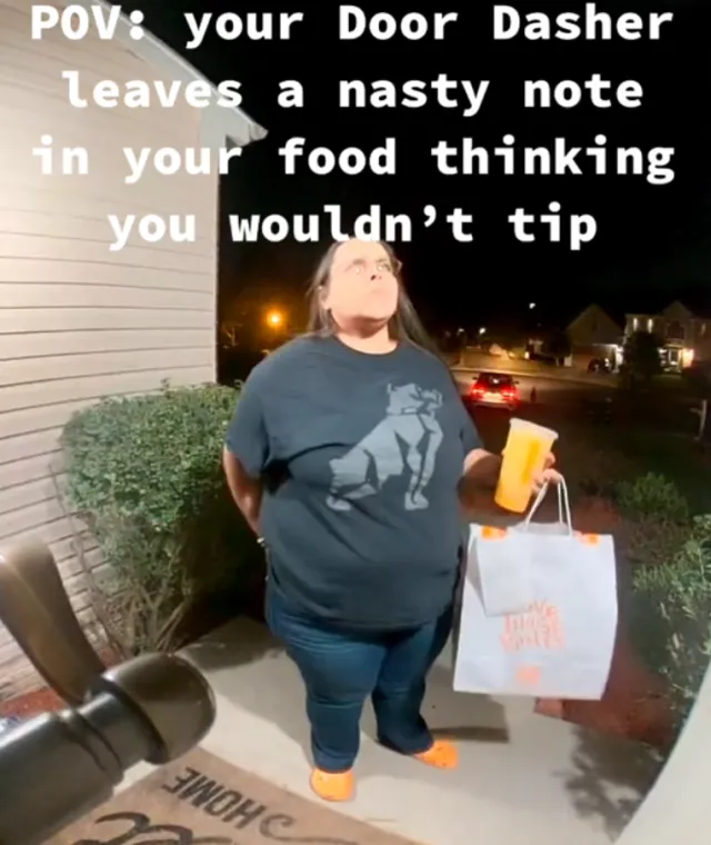 doordash driver leaves ‘nasty’ note for customer afer thinking she would no 6726