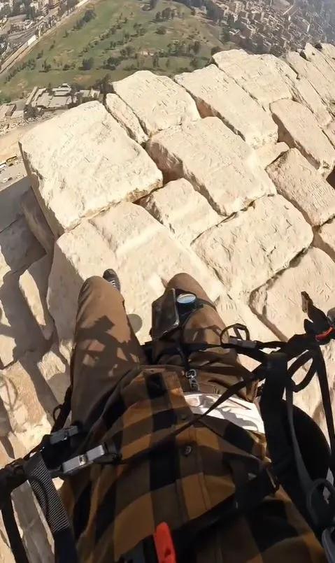 rare aerial footage reveals hidden writing at the top of the great pyramid 7446