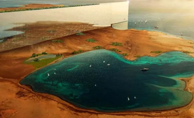 passenger shares aerial view of saudi arabias $1 trillion giga-project th 7814