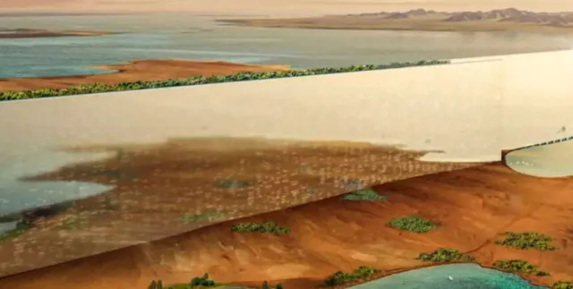 passenger shares aerial view of saudi arabias $1 trillion giga-project th 7817