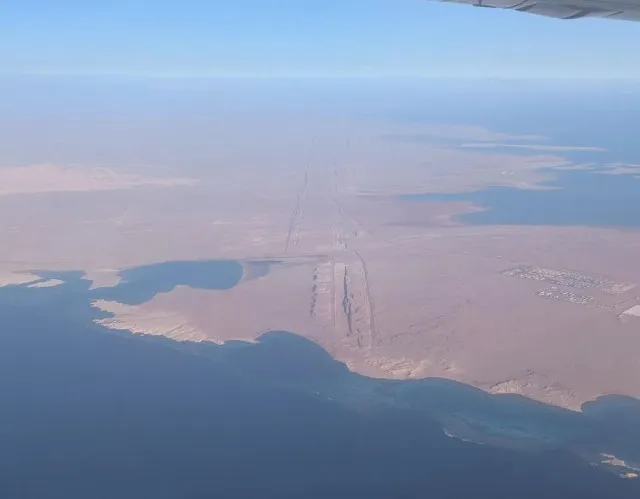 passenger shares aerial view of saudi arabias $1 trillion giga-project th 7820