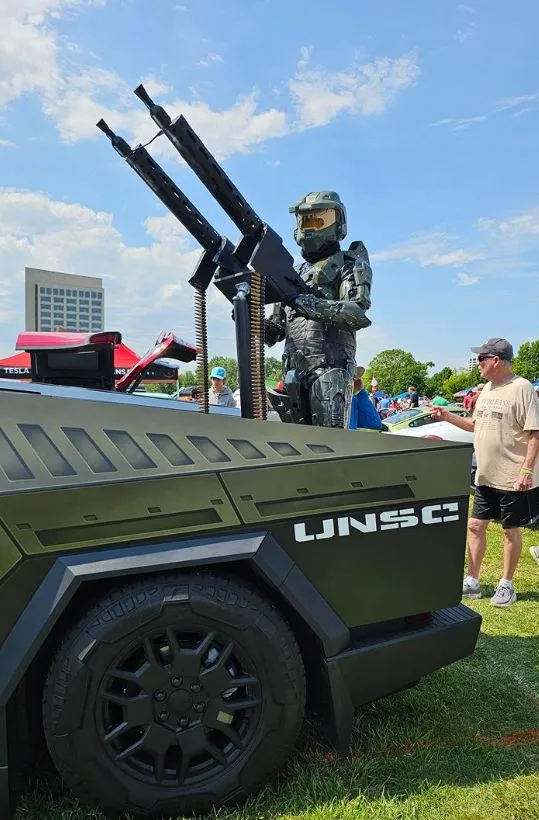man transforms cybertruck into iconic halo vehicle 8155