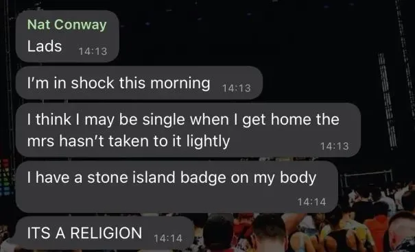 man fears being single after getting a stone island tattoo 8421