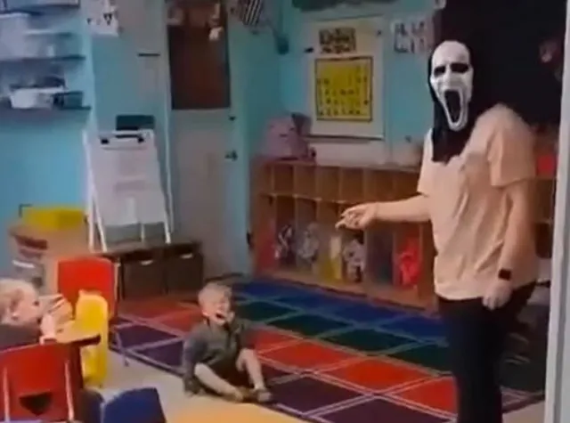 worker fired after scaring toddlers while wearing a halloween mask 8706