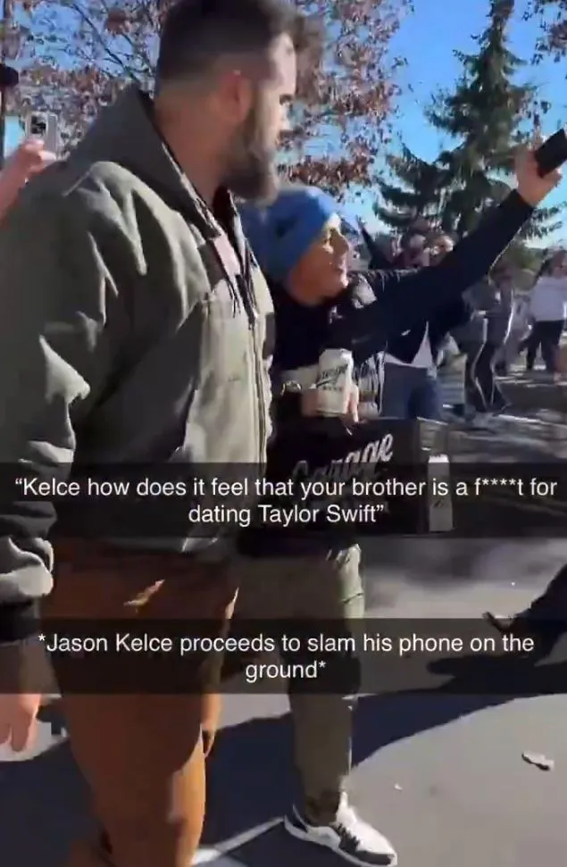 jason kelce defends brother travis by smashing fans phone 8899
