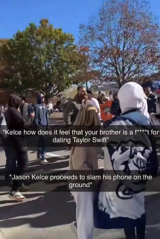 jason kelce defends brother travis by smashing fans phone 8897