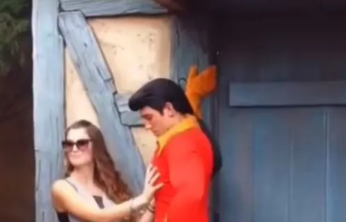 woman criticized after touching disneylands gaston actor 9085
