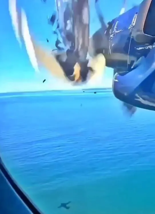 passenger stunned after loose luggage hits plane propeller in mid-air 9241