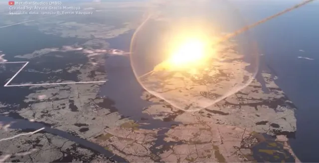 simulation reveals catastrophic impact of potential asteroid collision with 9956