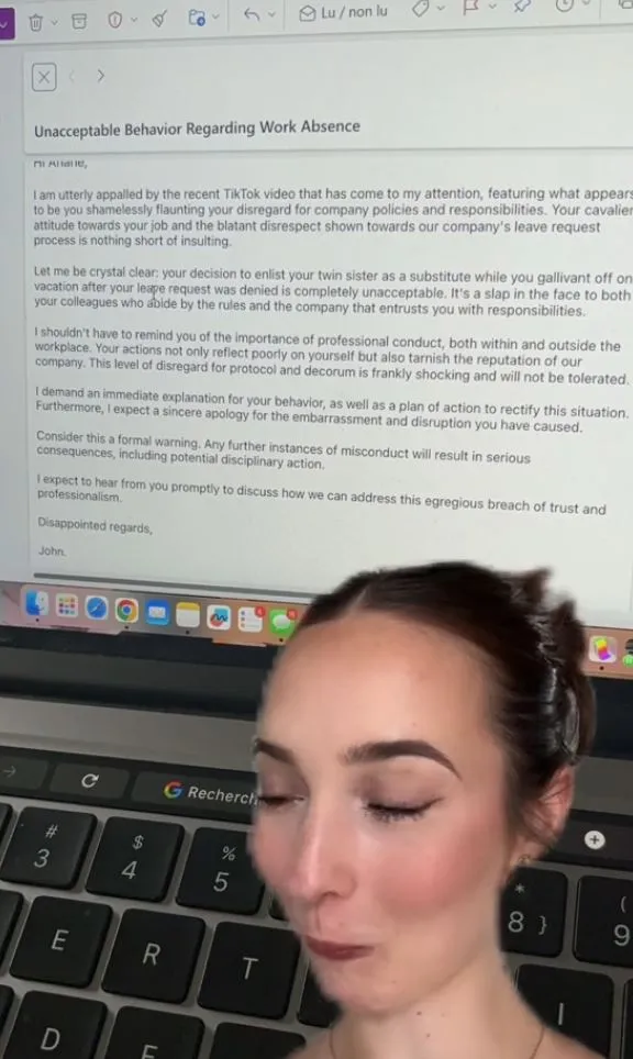 woman caught after sneaking on vacation while twin covered for her at work 10178