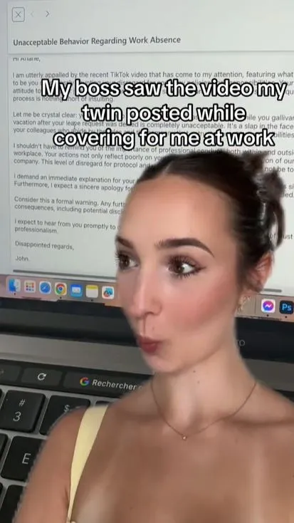 woman caught after sneaking on vacation while twin covered for her at work 10180