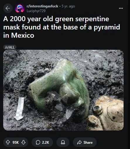 2000-year-old mask found at pyramid of the sun aparks comparisons to the m 10677