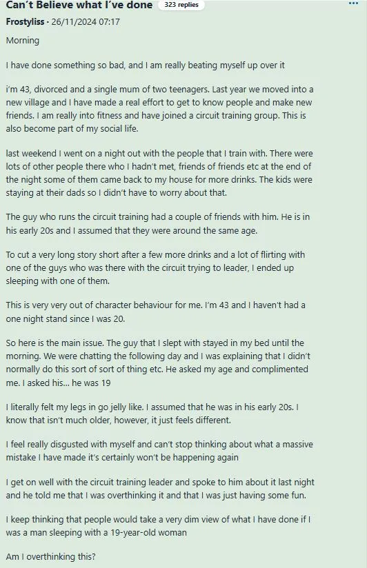 single mother reflects on one-night stand with 19-year-old 10904