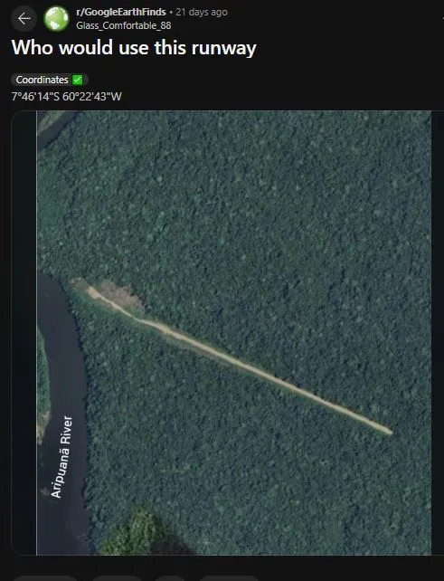 baffling jungle runway discovered on google maps 11770