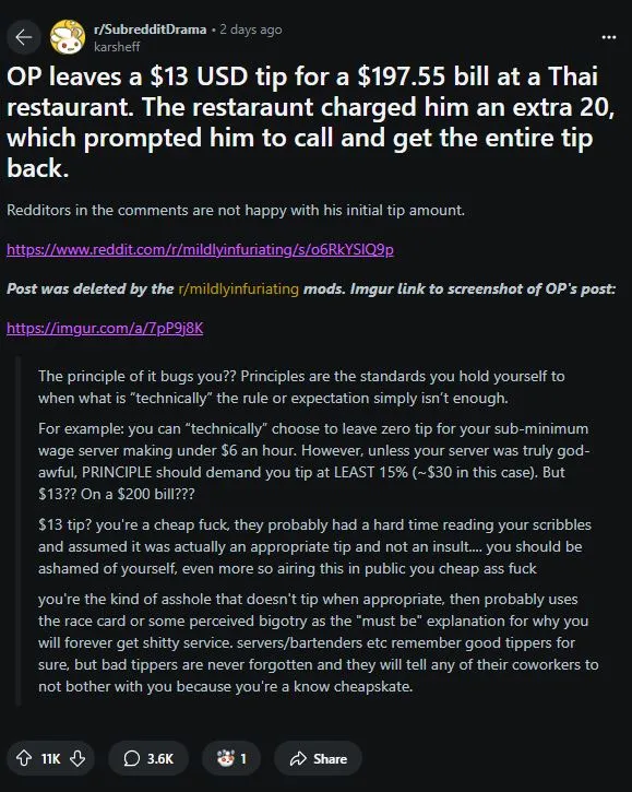 man demands tip refund after restaurant charges sdditional $20 11898