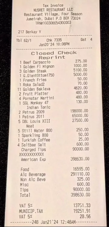 man leaves viewers stunned after showing receipt breakdown of $108,000 at s 11972