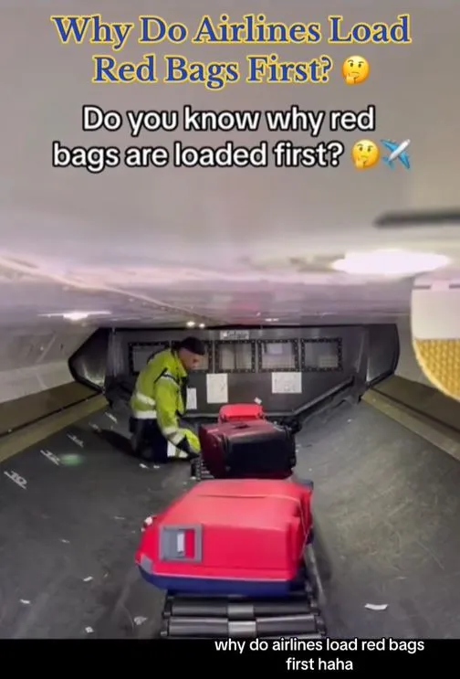 why are red bags the first to be loaded on planes? 12107