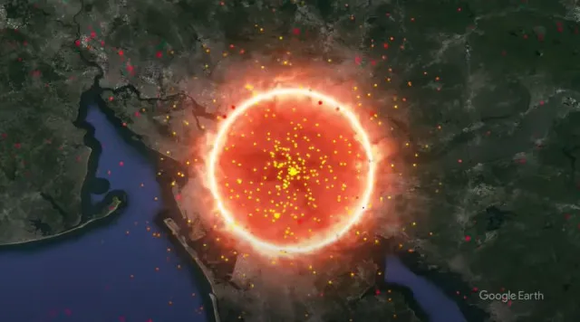 what would happen if a needle hit earth at the speed of light? 13135