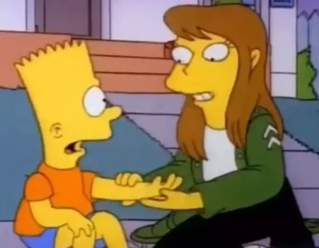 viewers baffled by mysterious hawk tuah girl spotted in the simpsons episod 13416