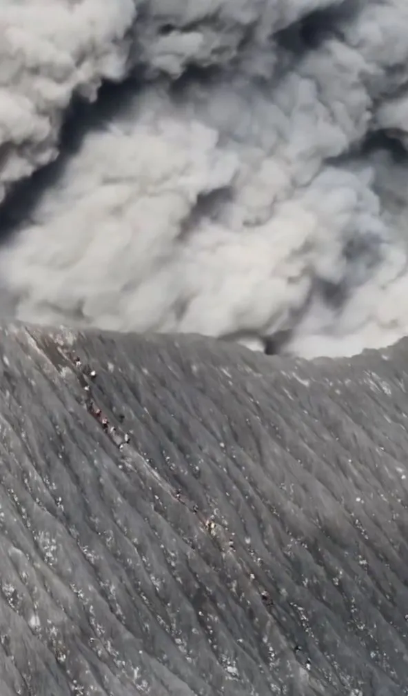 tourist sparks outrage for climbing active volcano mount dukono 13458