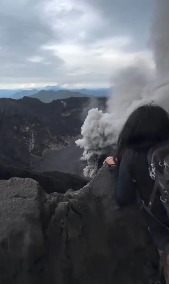 tourist sparks outrage for climbing active volcano mount dukono 13454