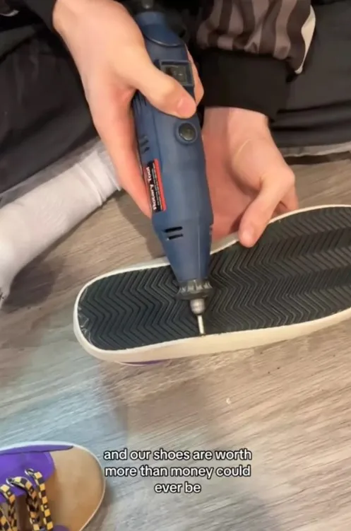 couple sparks debate after cutting out soles of $20k shoes collection to wa 13580