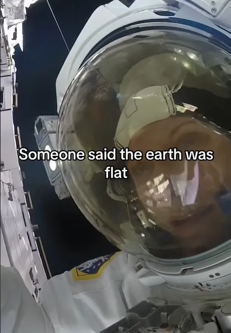 astronaut silences flat earthers with a simple gesture from space proving e 13979