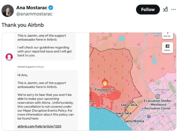 traveler enraged as airbnb refuses to cancel booking for rental near danger 14173