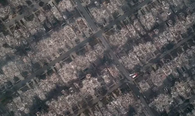 astonishing video captures miles of scorched earth in la, where multimillio 14331