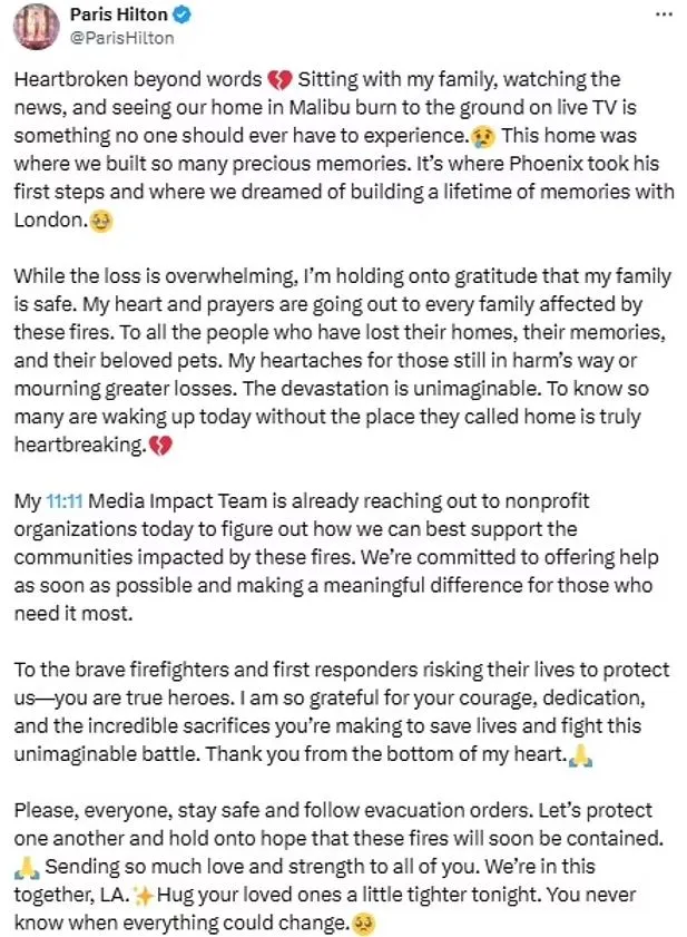 paris hilton flees malibu home amid los angeles wildfires 14297