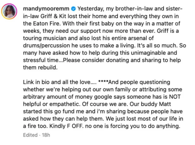 spencer pratt defends mandy moore against wildfire gofundme backlash 14675