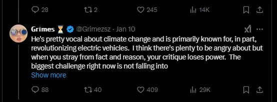 grimes defends elon musk amid criticism following la wildfires 14819