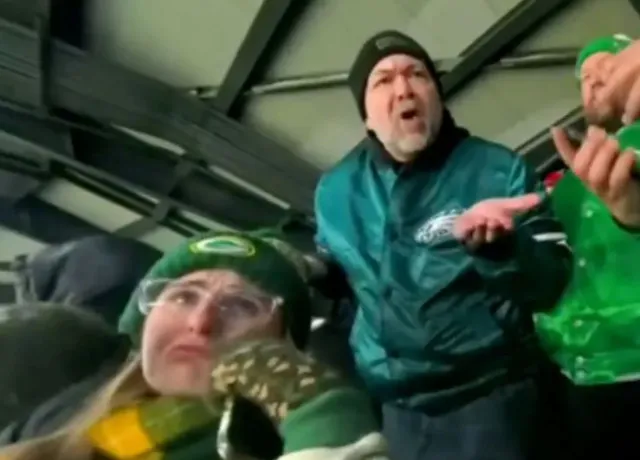 eagles fan ryan caldwell fired for abusing female packers rival makes bombs 14916