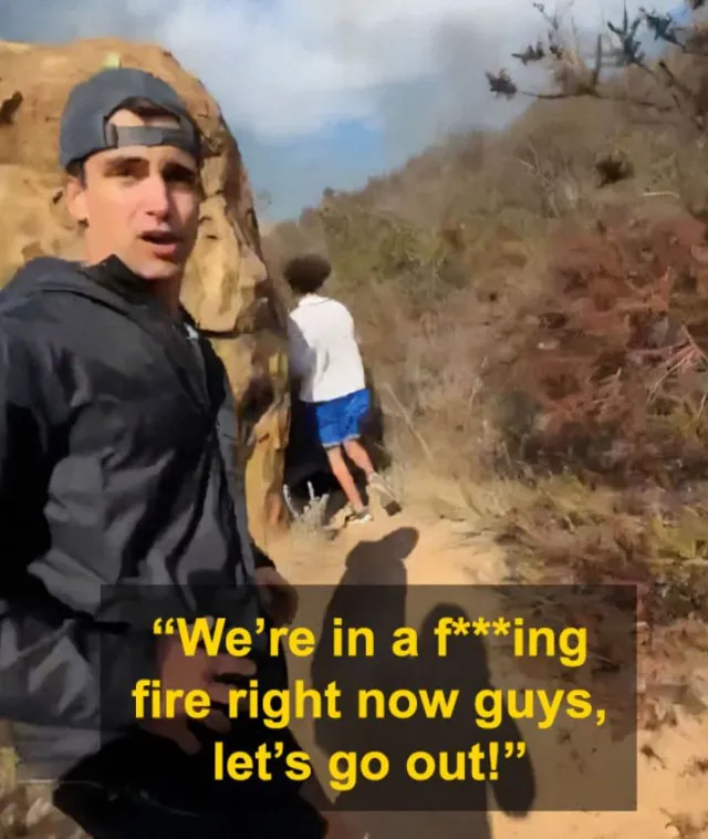 chilling video of young men fleeing la fire ignites speculation 15006