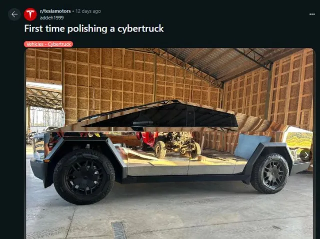 tesla-owner-turns-cybertruck-into-giant-mirror-sparking-mixed-reactions 15072