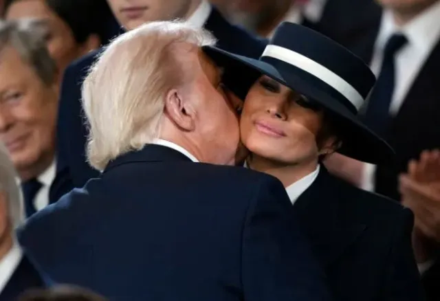 theories arise about melania trump’s iconic hat at her husband’s inaugurati 15339