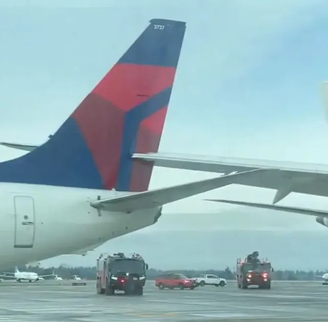 japan airlines plane strikes parked delta jet at seattle airport 16308