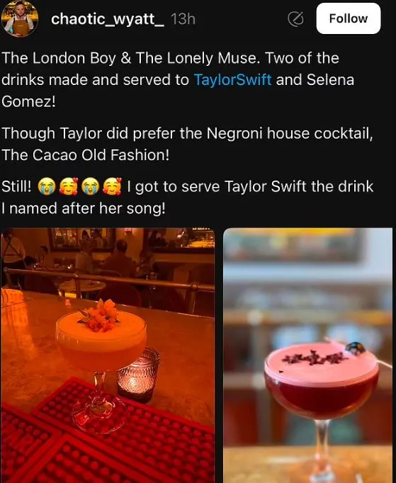 bartender shares details of taylor swift and selena gomez’s night out in be 16349