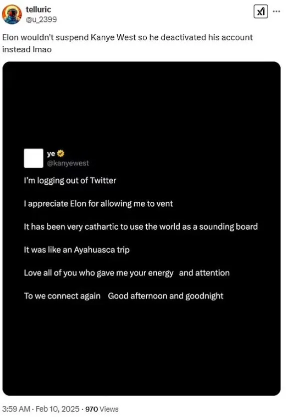 elon musk deactivates kanye wests twitter account after controversial tira 16729