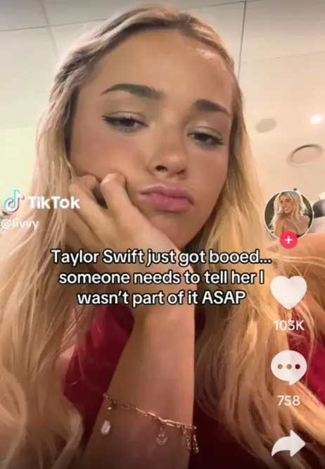 livvy dunne shares message for taylor swift after super bowl boos raining d 16748