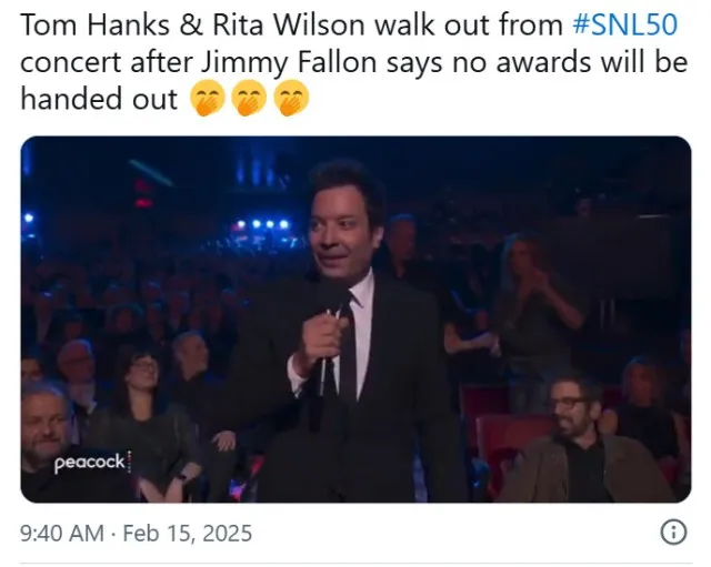 tom hanks & rita wilson storm out of ‘snl50’ in anger after jimmy fallons 17256