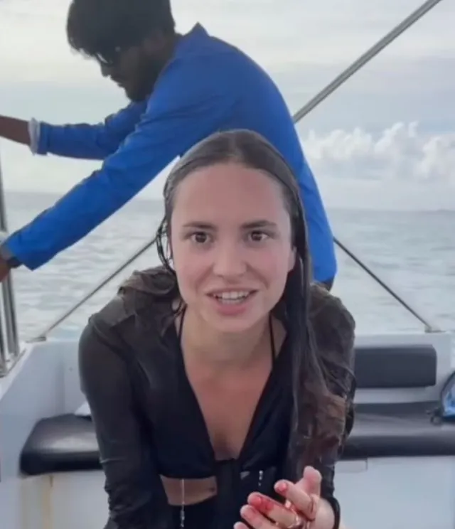 influencer covered in blood after being bitten by a shark while filming in 17393