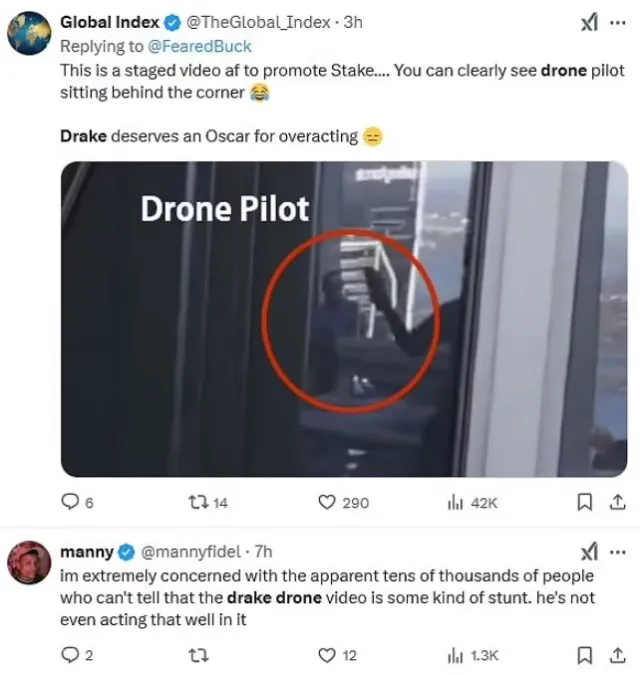 viewers discover the truth behind viral video of drone flying over drakes 17562