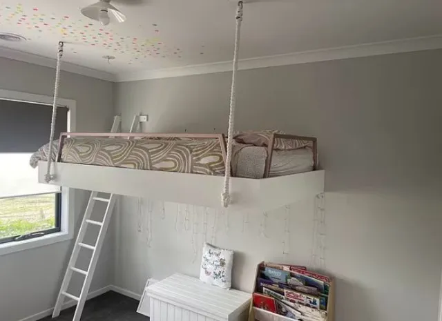 parents criticized for creating a diy floating loft bed for their daughter 17752