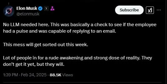 elon musk reveals why all federal workers received an ultimatum email 17978