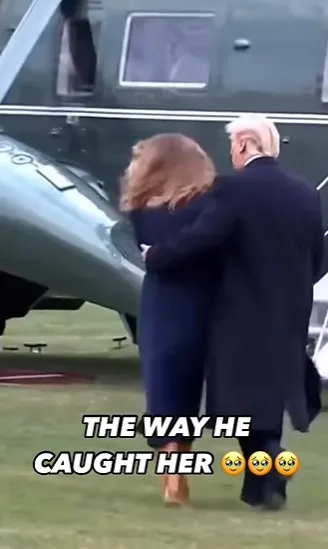 donald trump applauded for his kind gesture as melania stumbles in high hee 18636