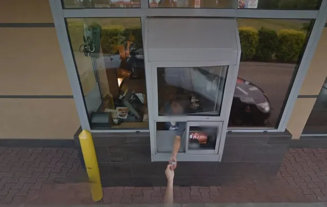 google street view driver left red-faced by blunder during mcdonalds drive 18883